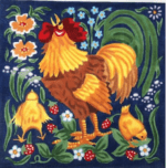 The Meredith Collection - Red Rooster with Chicks